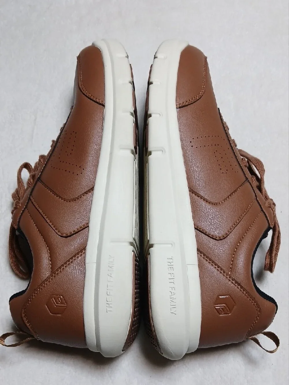 Fitville Slip-resistant Men's Classic Tan Leather-Effect Lace-Up Sneakers Sz 15W